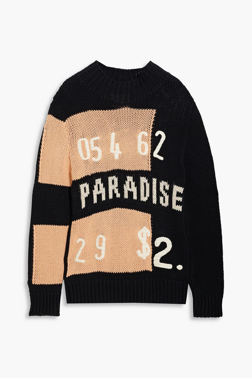 Jil Sander Oversized Embroidered Cotton Sweater In Black