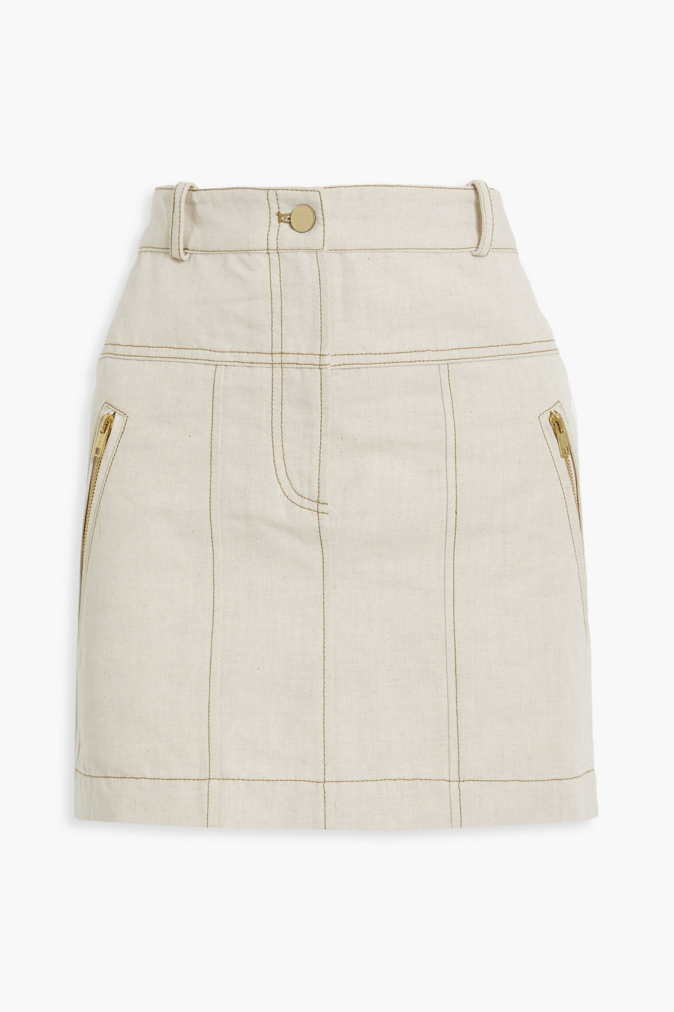 3.1 Phillip Lim - Cotton and linen-blend mini skirt - Neutral