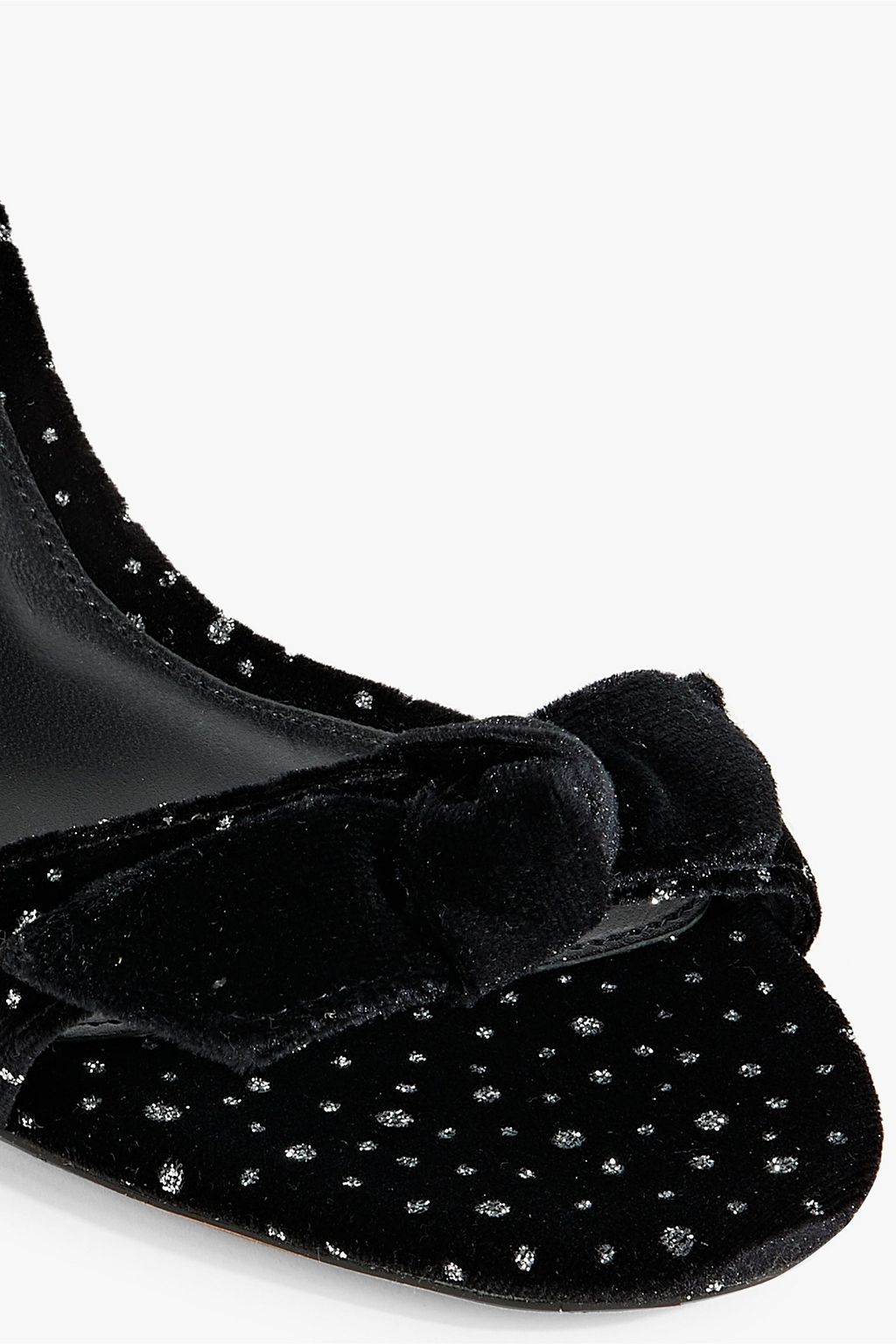 ALEXANDRE BIRMAN Clarita bow-embellished metallic fil coupé velvet sandals