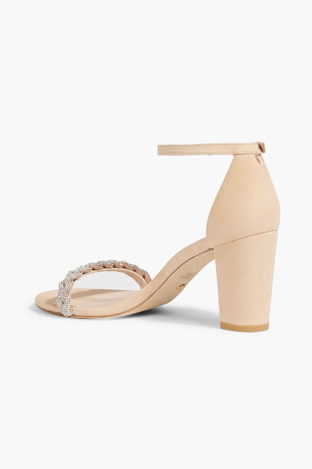 STUART WEITZMAN Crystal-embellished braided suede sandals