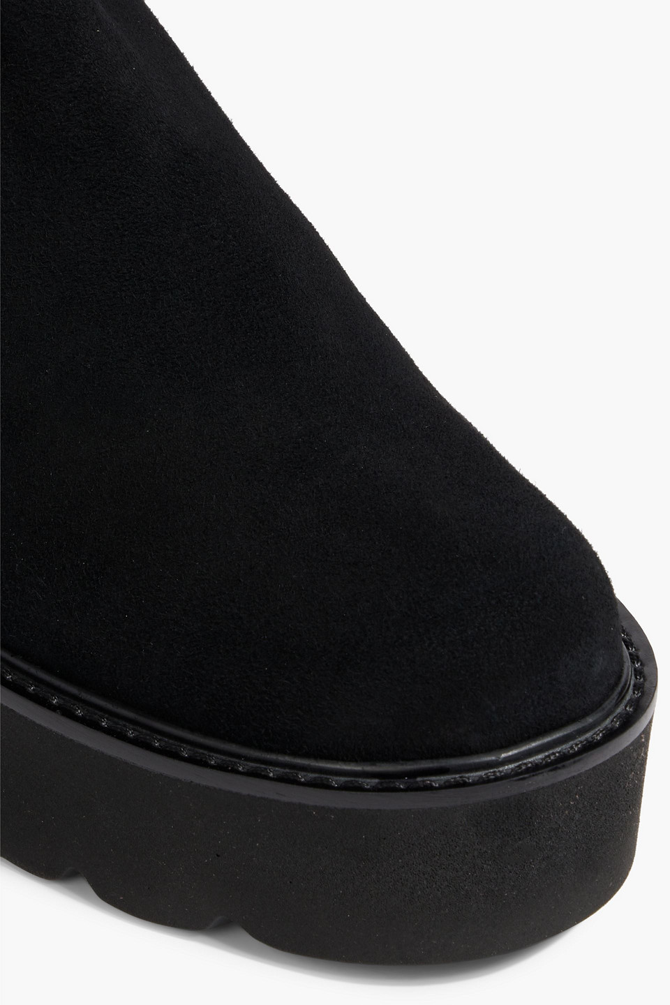 Shop Stuart Weitzman Neoprene And Suede Over-the-knee Boots In Black