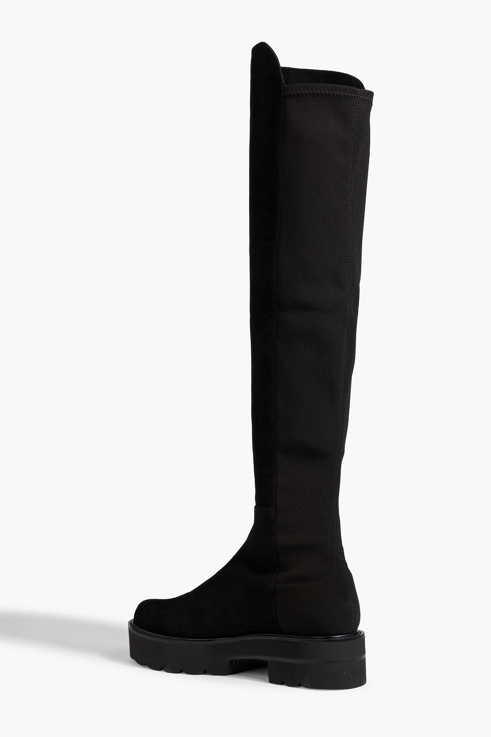 Shop Stuart Weitzman Neoprene And Suede Over-the-knee Boots In Black