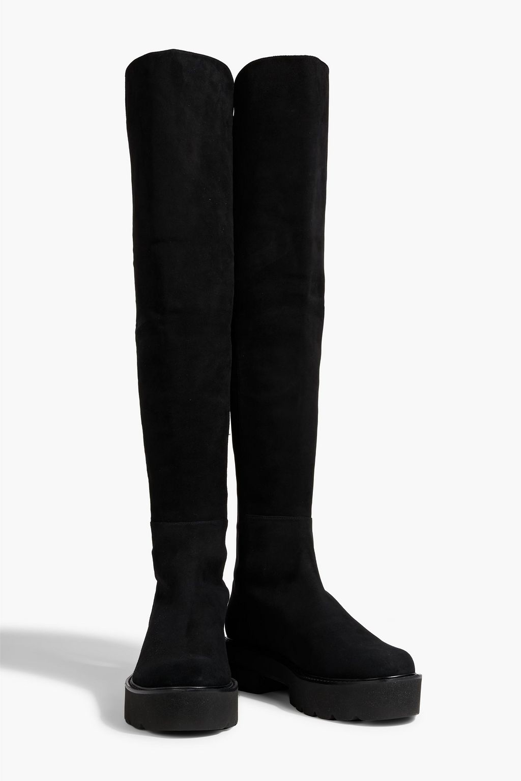 STUART WEITZMAN Microstretch and suede over-the-knee boots