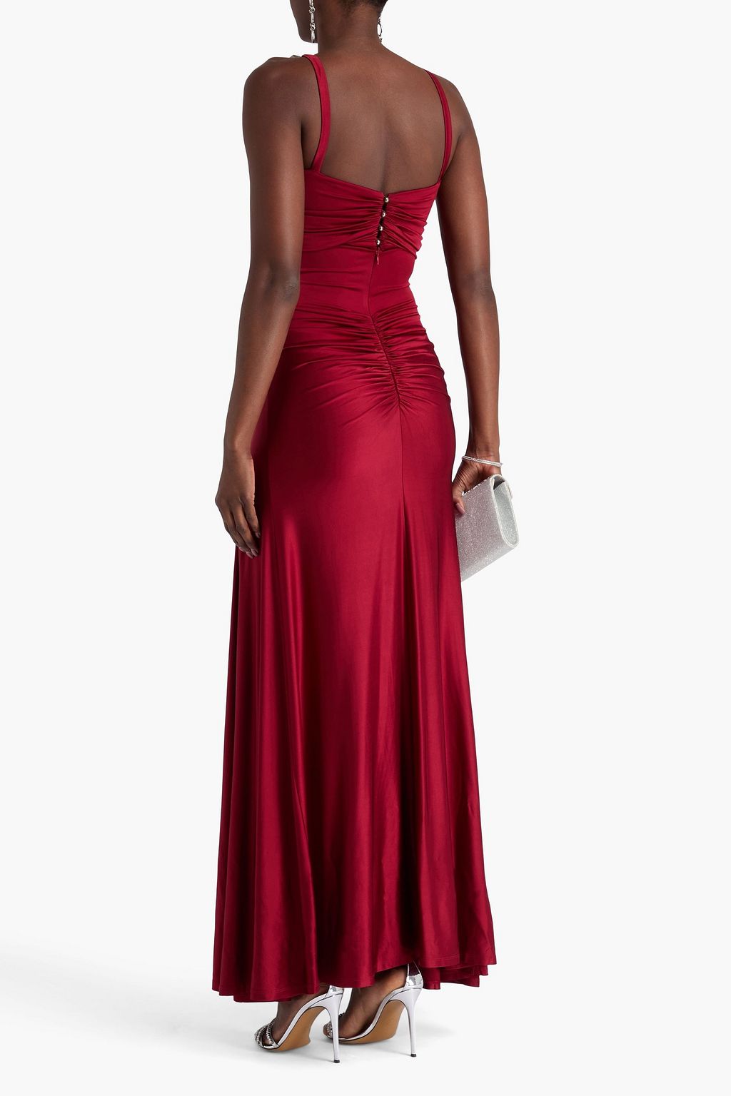 RABANNE Crystal-embellished jersey maxi dress