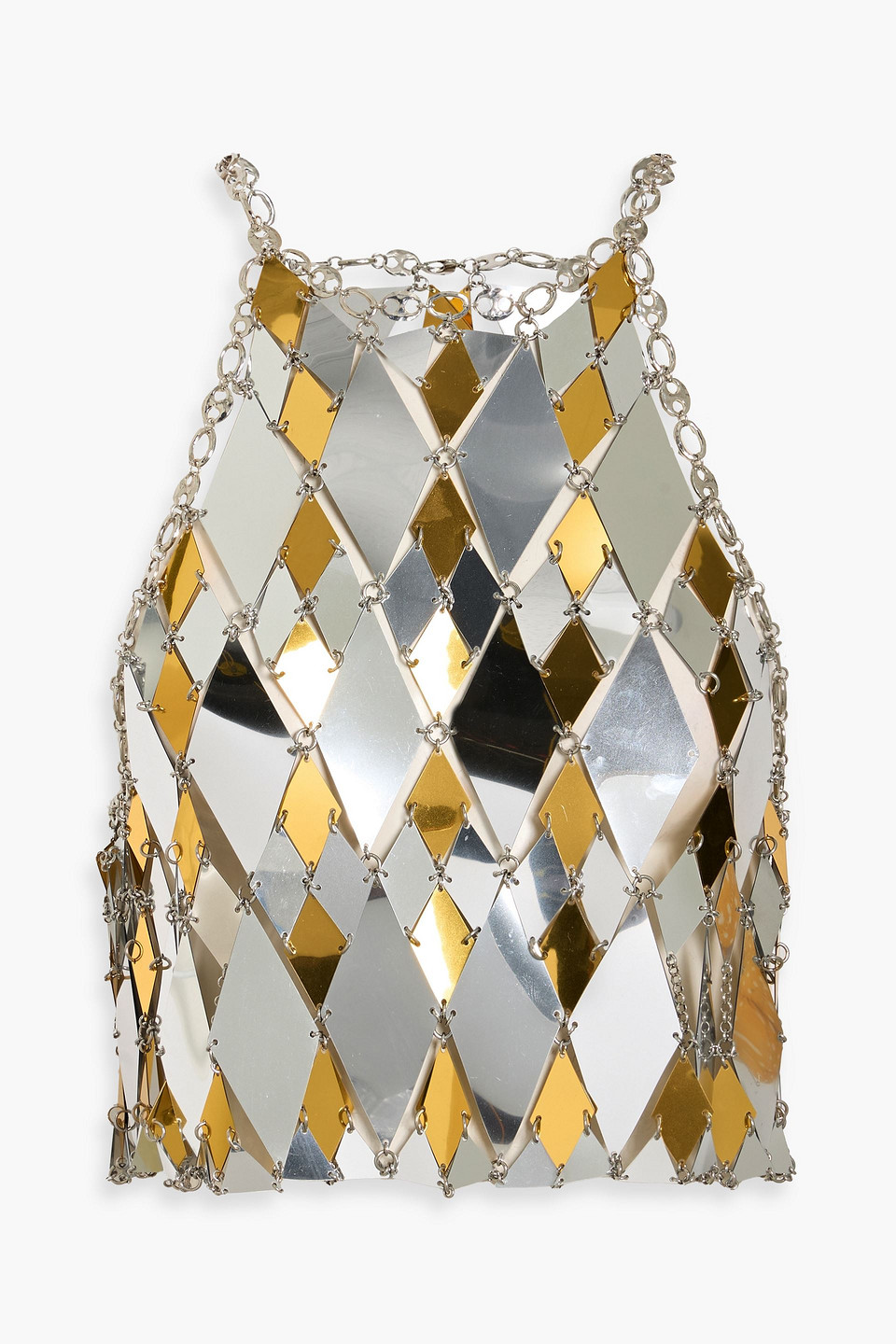 rabanne - cropped chainmail top - metallic - fr 38