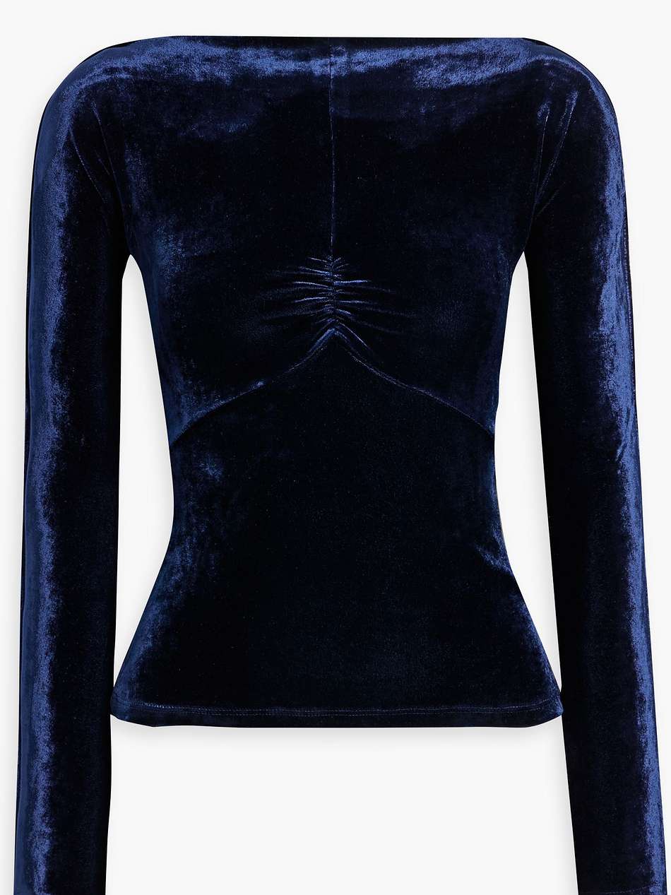 ruched velvet top