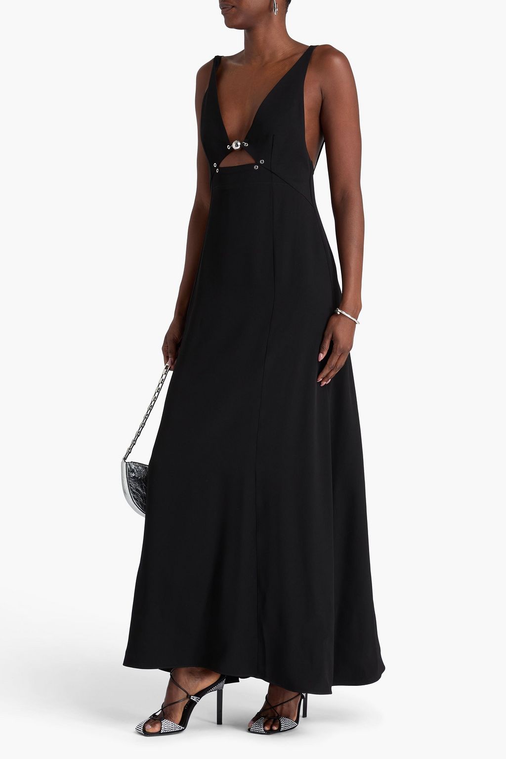 RABANNE Maxikleid aus Crêpe mit Cut-outs