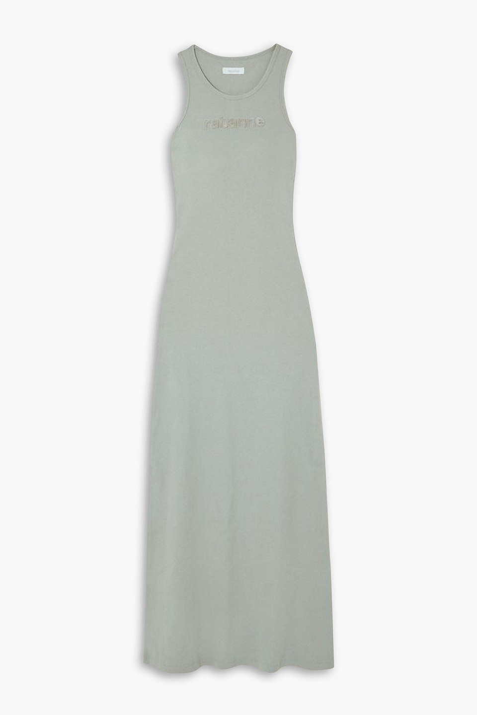 Rabanne Logo-patch Maxi Dress In Gray