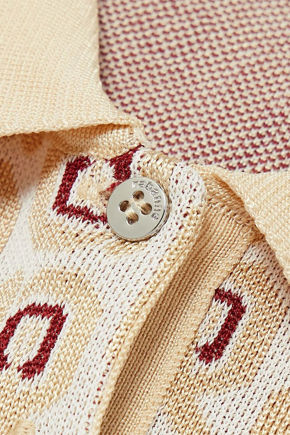 RABANNE METALLIC JACQUARD-KNIT POLO SHIRT