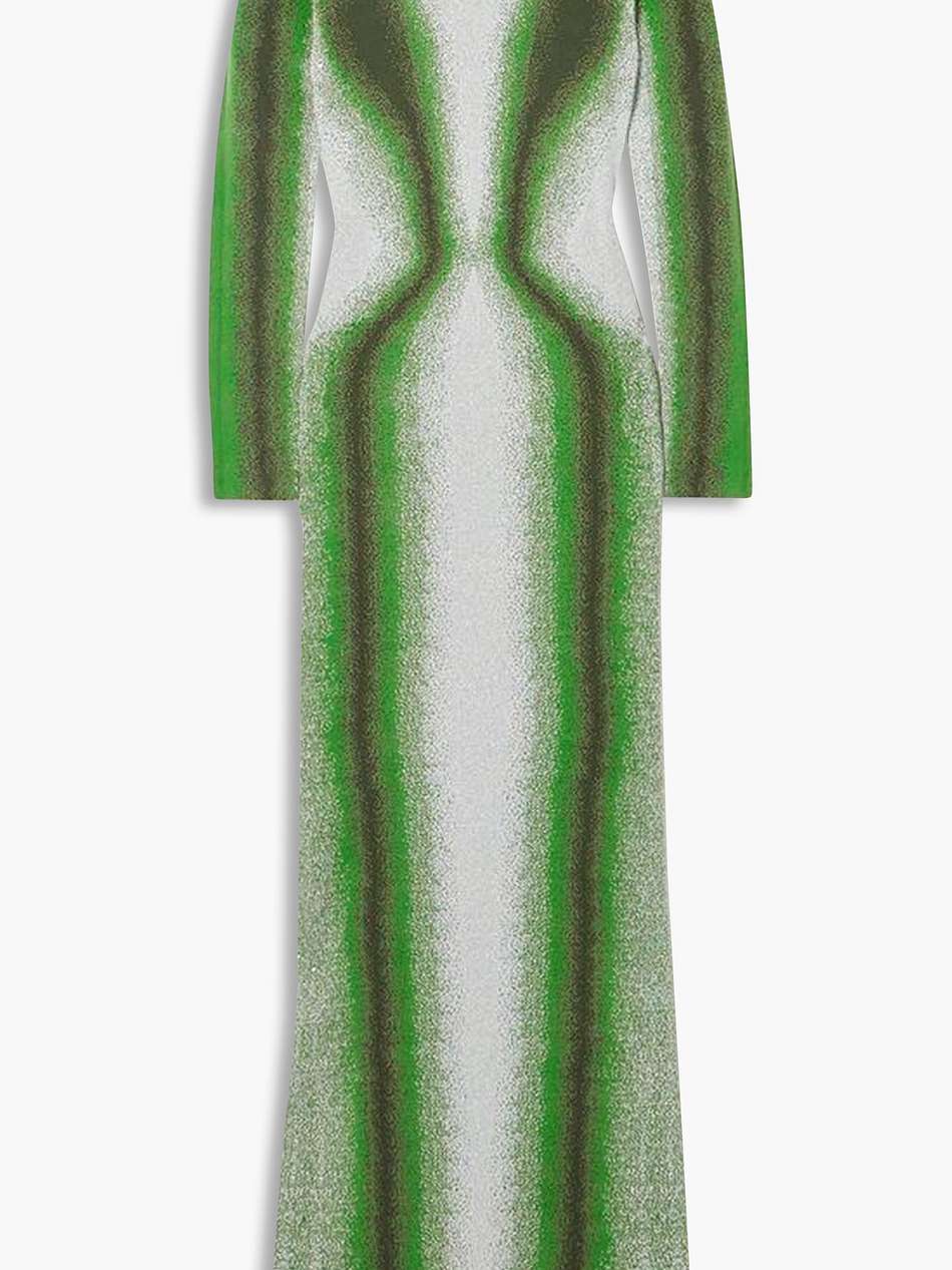 metallic jacquard-knit maxi dress