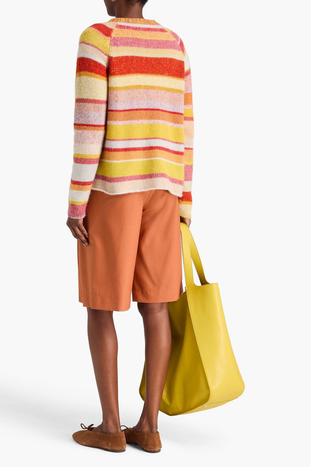 THE ELDER STATESMAN Striped cashmere cardigan