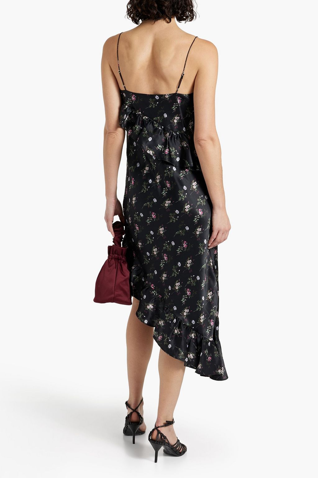 CAMI NYC Dua ruffled floral-print silk-satin midi dress