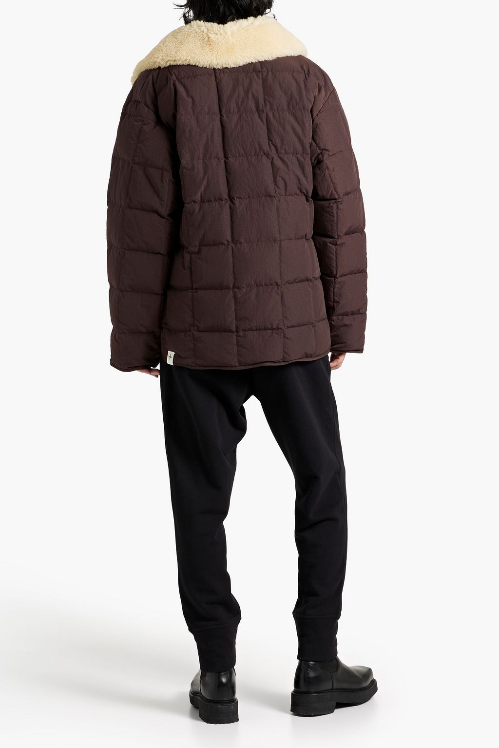 JIL SANDER Shearling-trimmed quilted shell down jacket