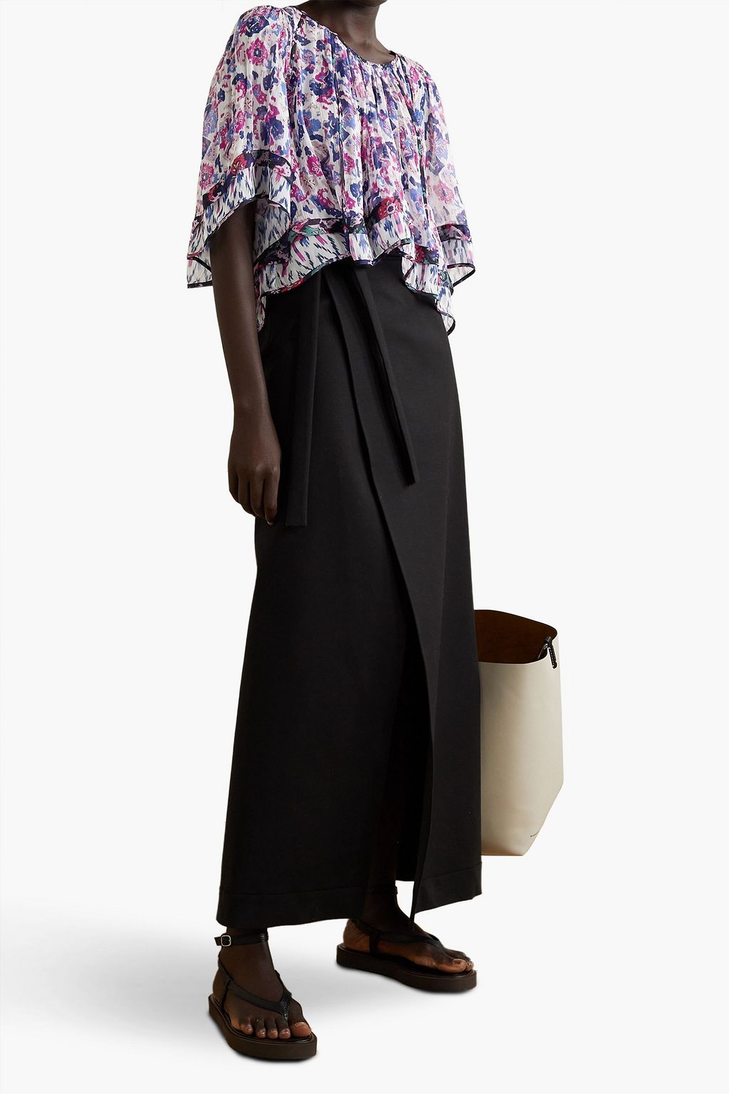 MARANT ÉTOILE Roxini ruffled floral-print crepe de chine blouse