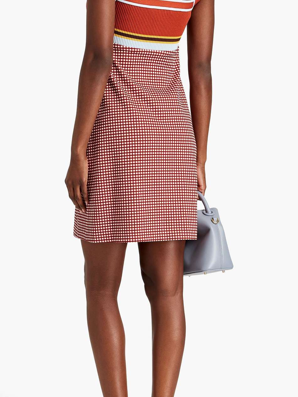 ribbed and jacquard-knit mini dress