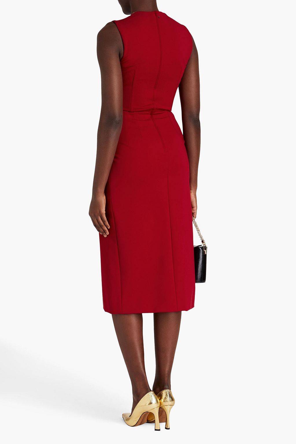 DOLCE&GABBANA Wrap-effect stretch-crepe midi dress