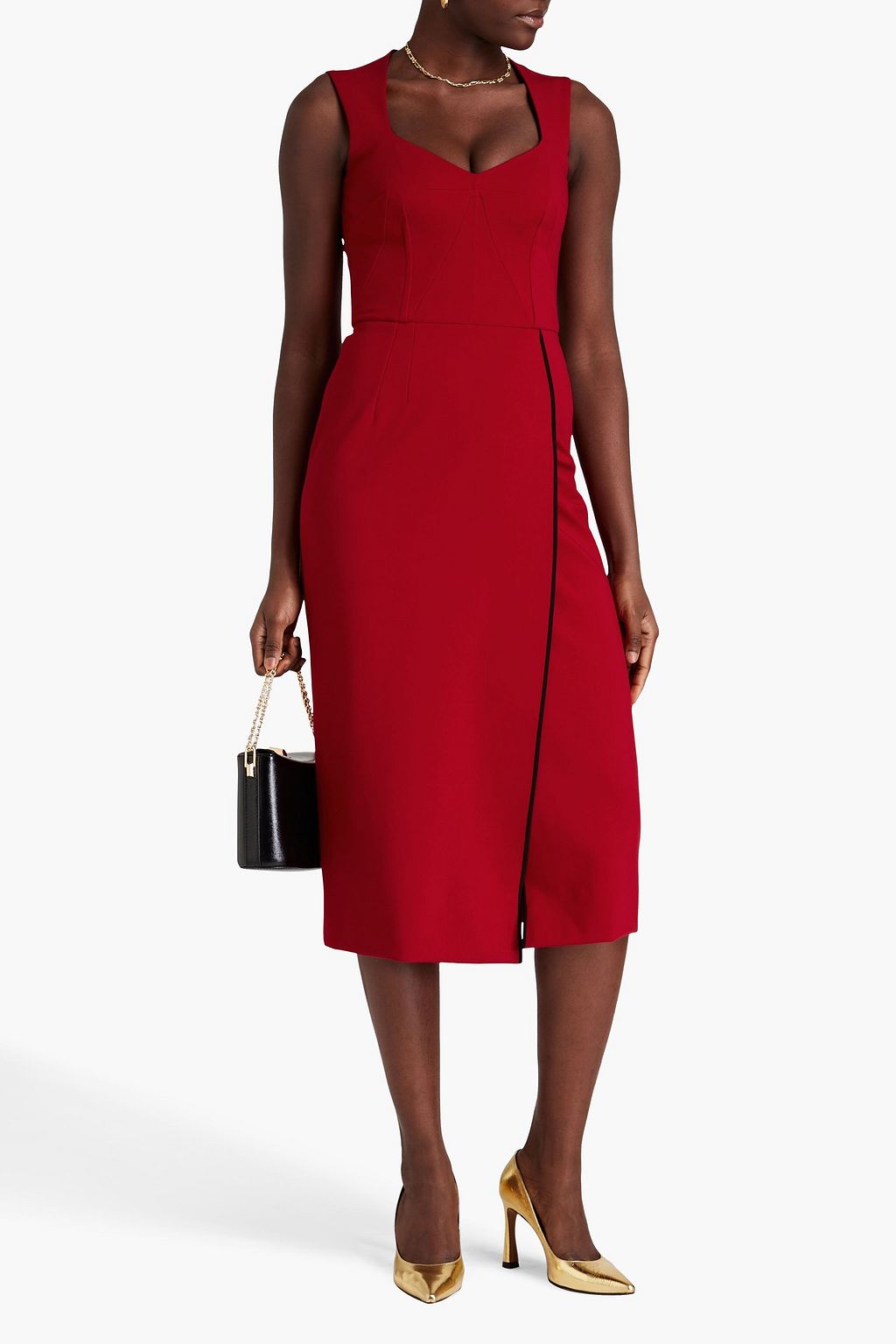 DOLCE&GABBANA Wrap-effect stretch-crepe midi dress