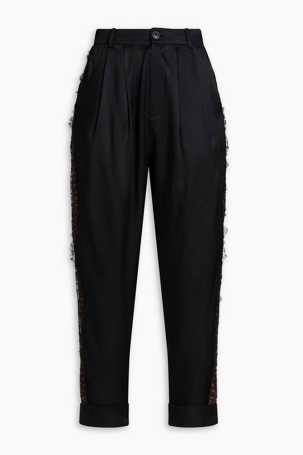 CAMI NYC Eilian cropped twill and corded lace tapered pants