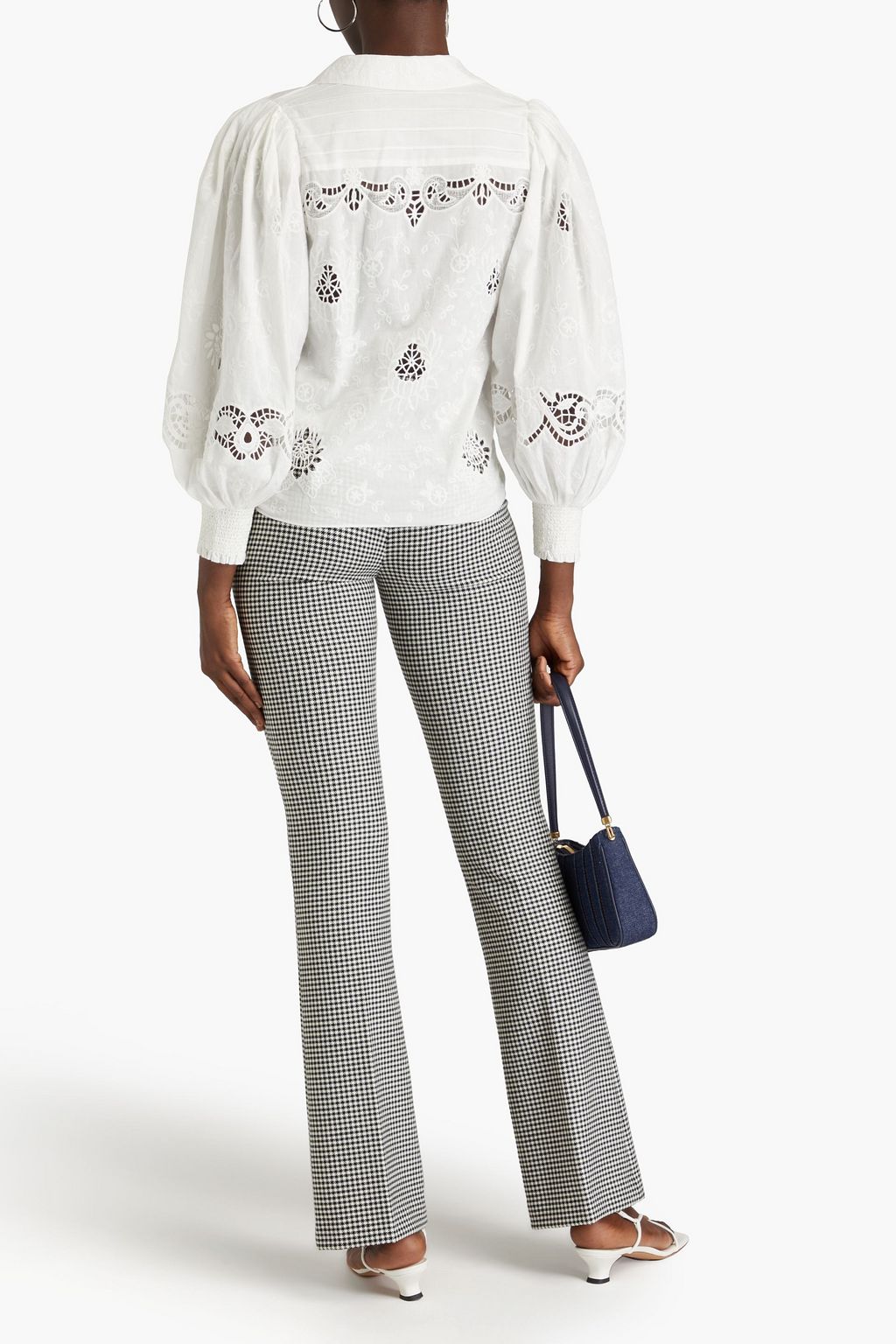 ALICE + OLIVIA Houndstooth crepe bootcut pants
