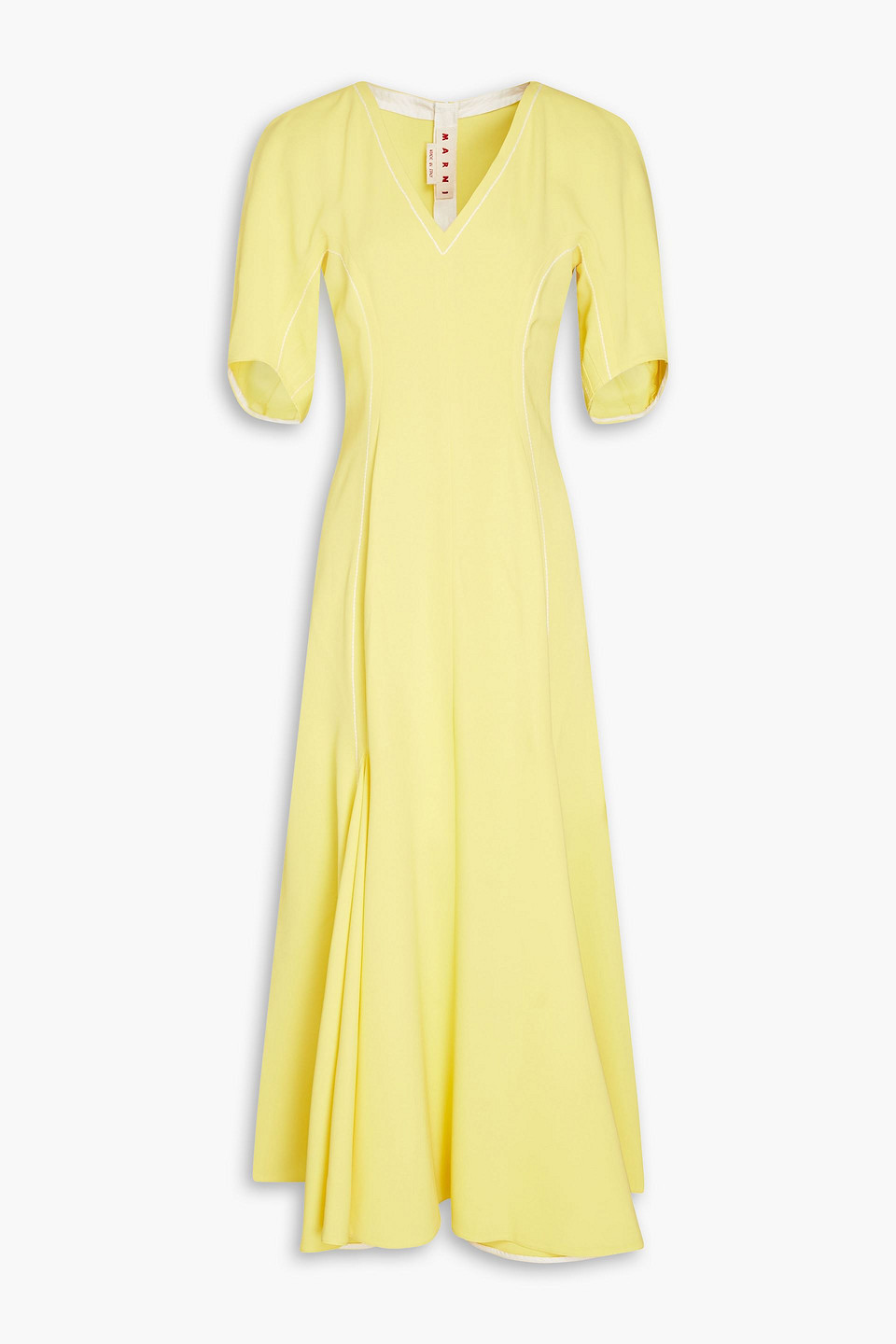 Marni Stretch-crepe Midi Dress In Yellow