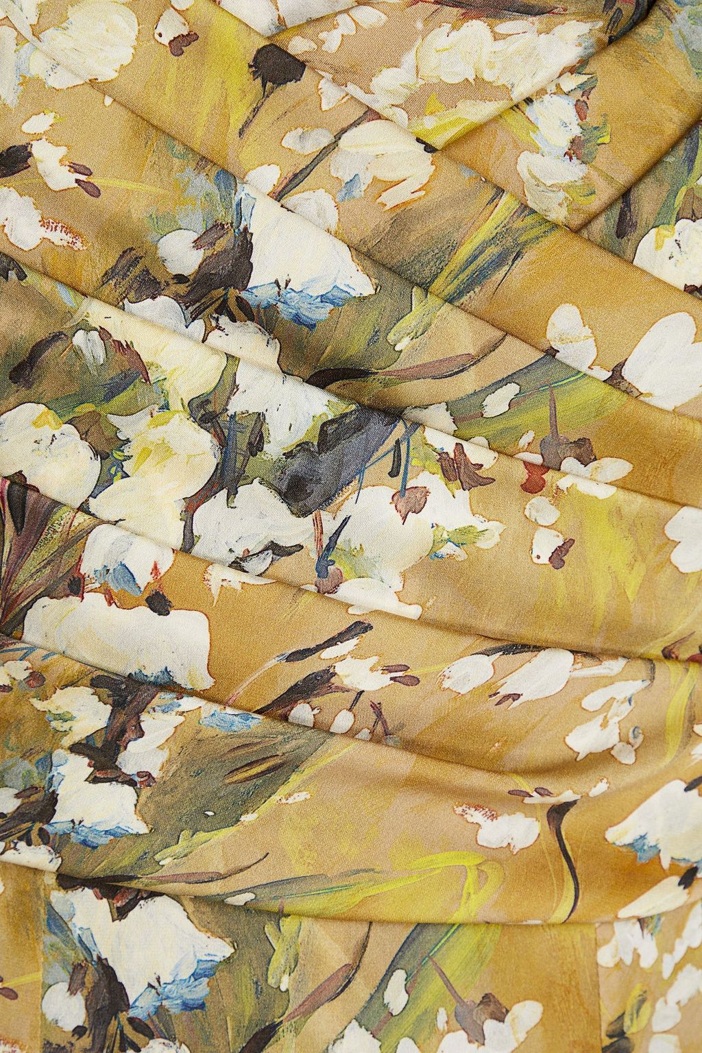 DOLCE&GABBANA Pleated floral-print silk-blend dress