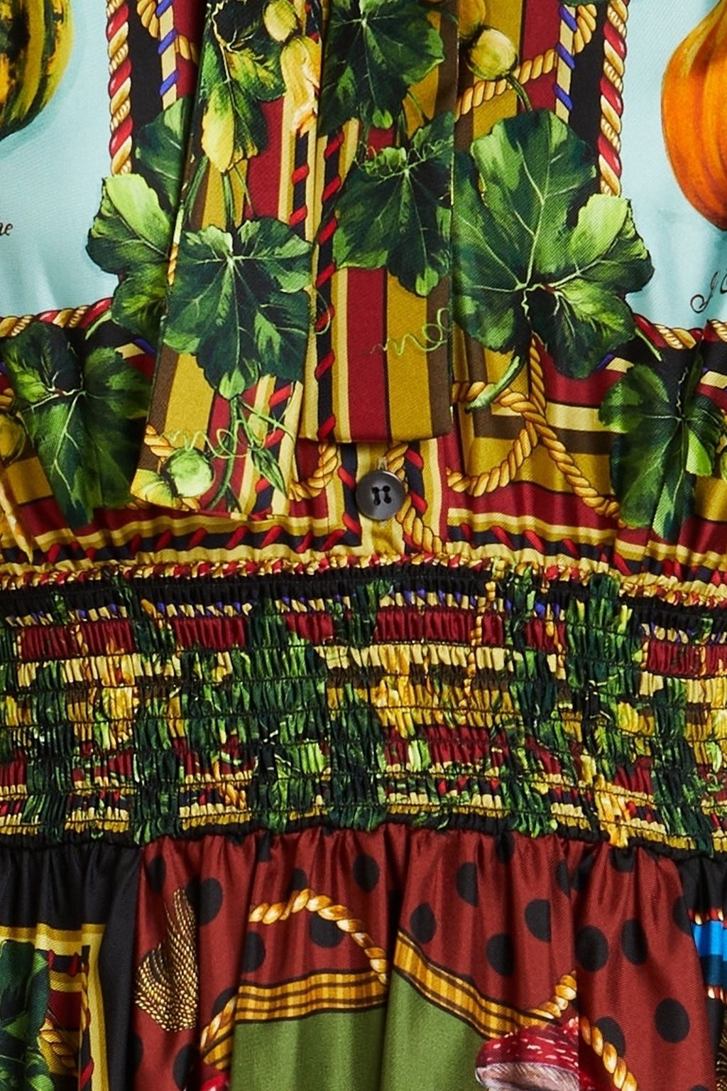 DOLCE&GABBANA Pussy-bow printed silk-twill shirt dress
