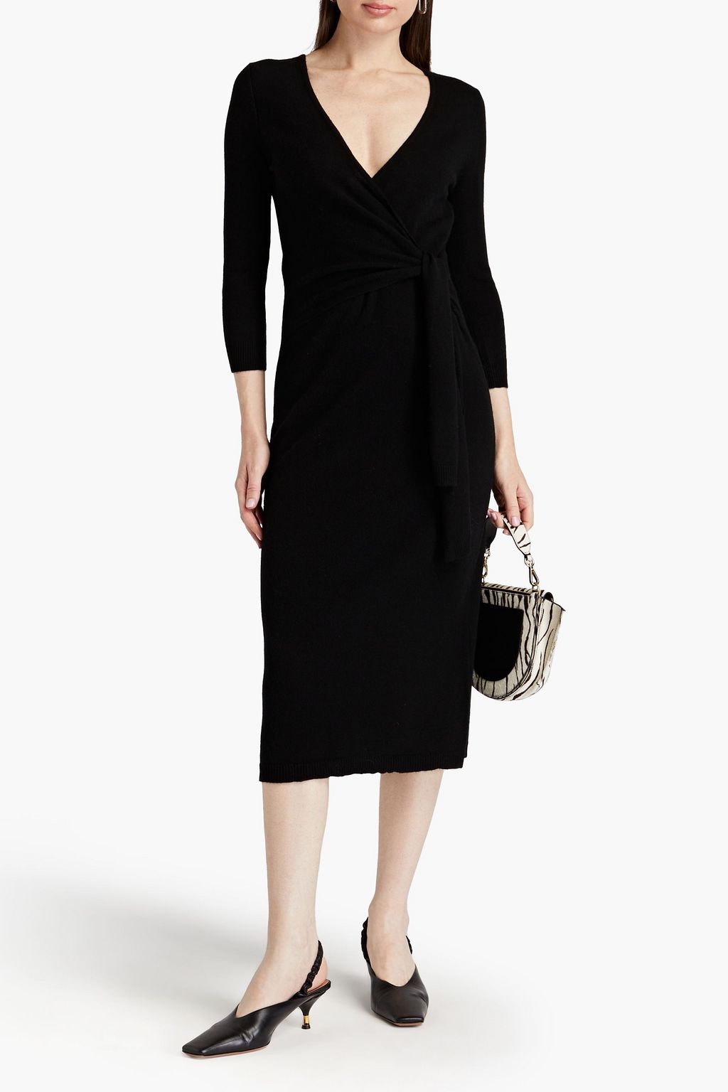 AUTUMN CASHMERE Wrap-effect cashmere midi dress