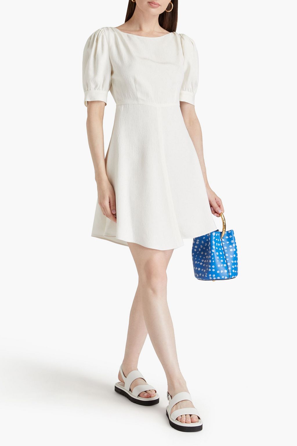 MARNI ジャカード ミニワンピース ギャザー入り