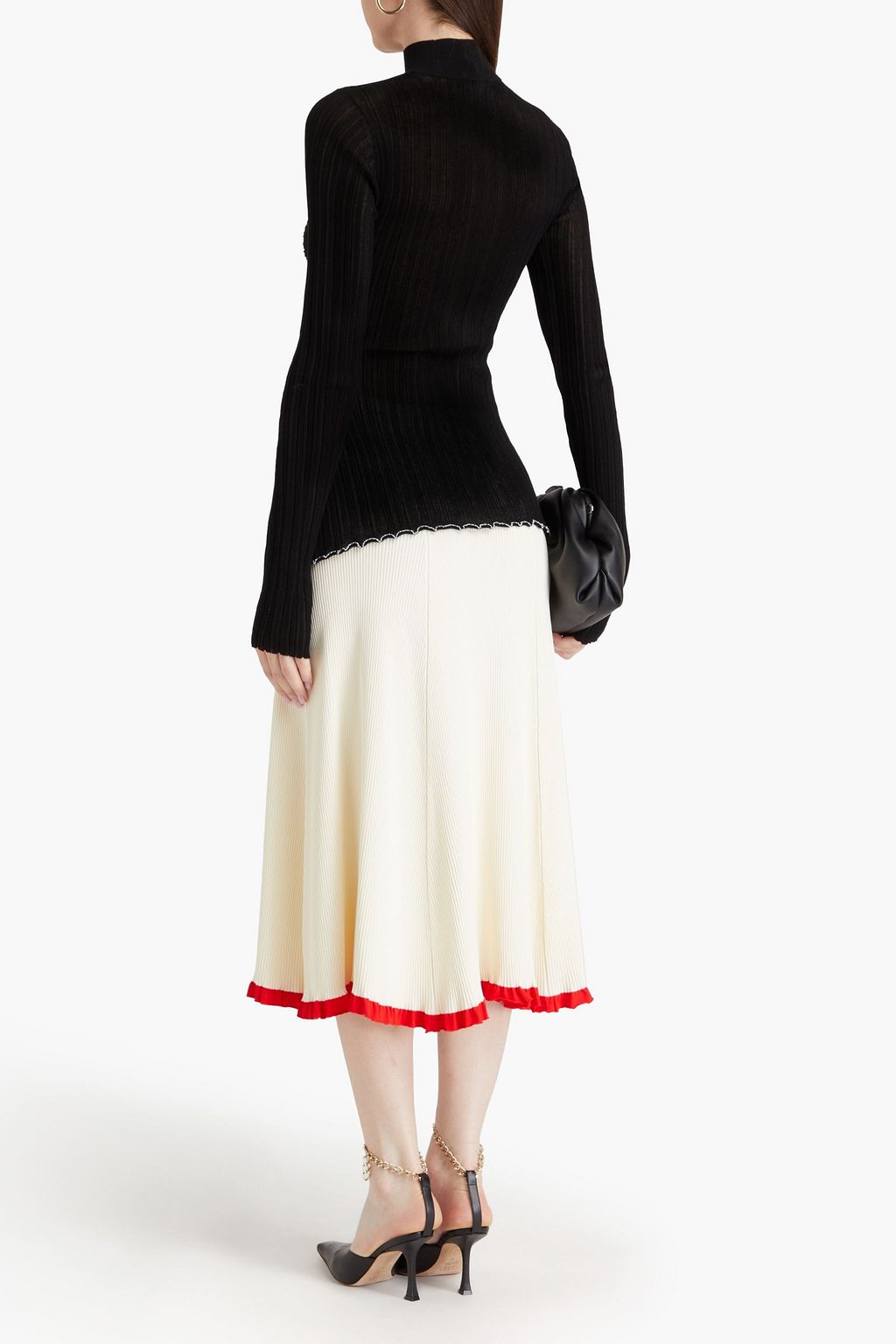 3.1 PHILLIP LIM Cutout twist-front ribbed cotton-blend top