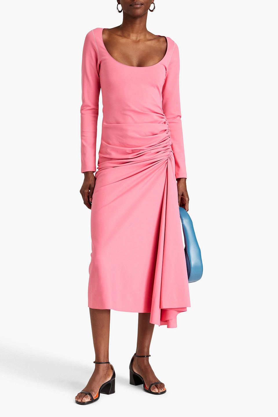  Marni - Gerafftes Midikleid Aus Cady - Pink - It 44 