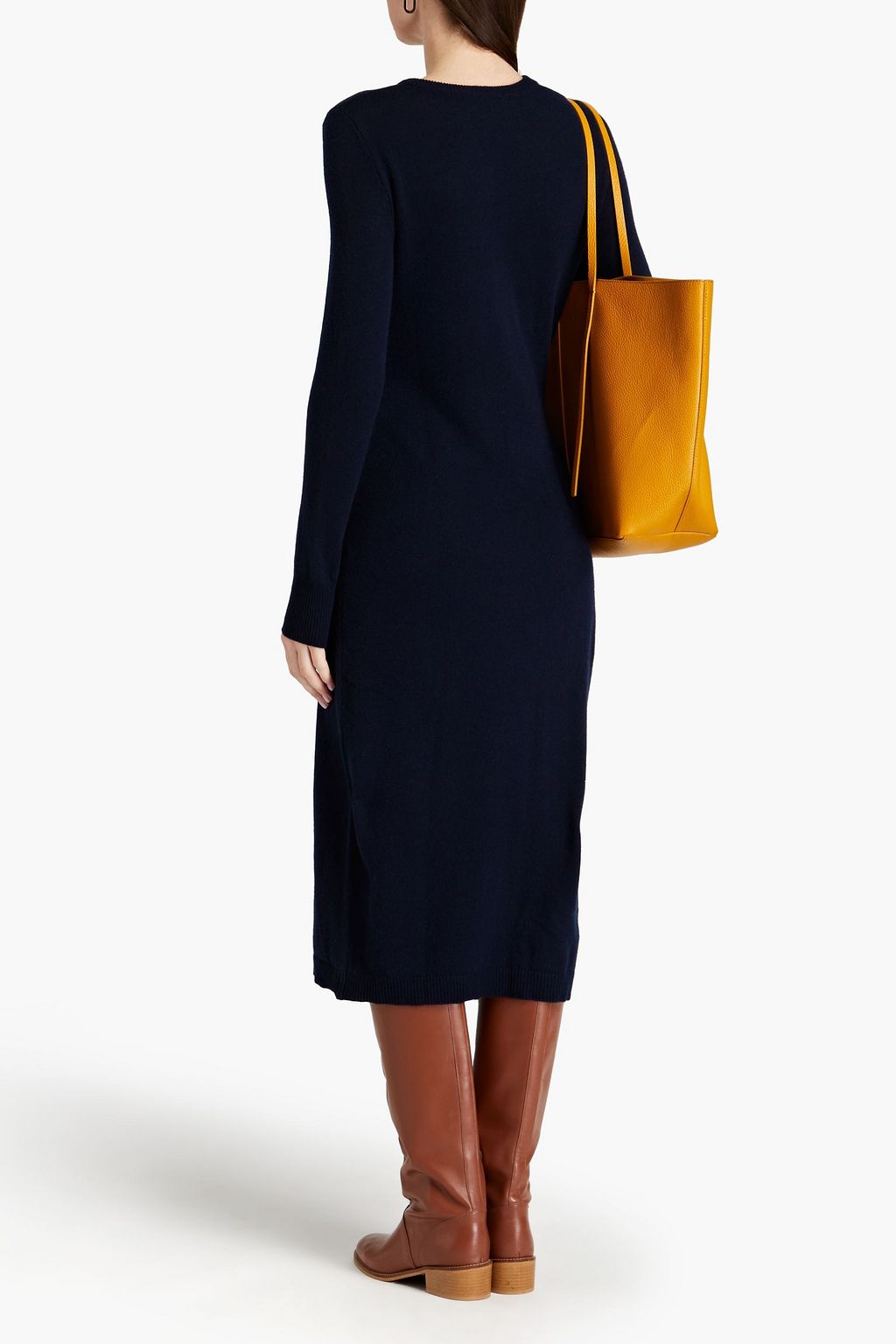 AUTUMN CASHMERE فستان متوسط الطول من الكشمير مزود بحزام