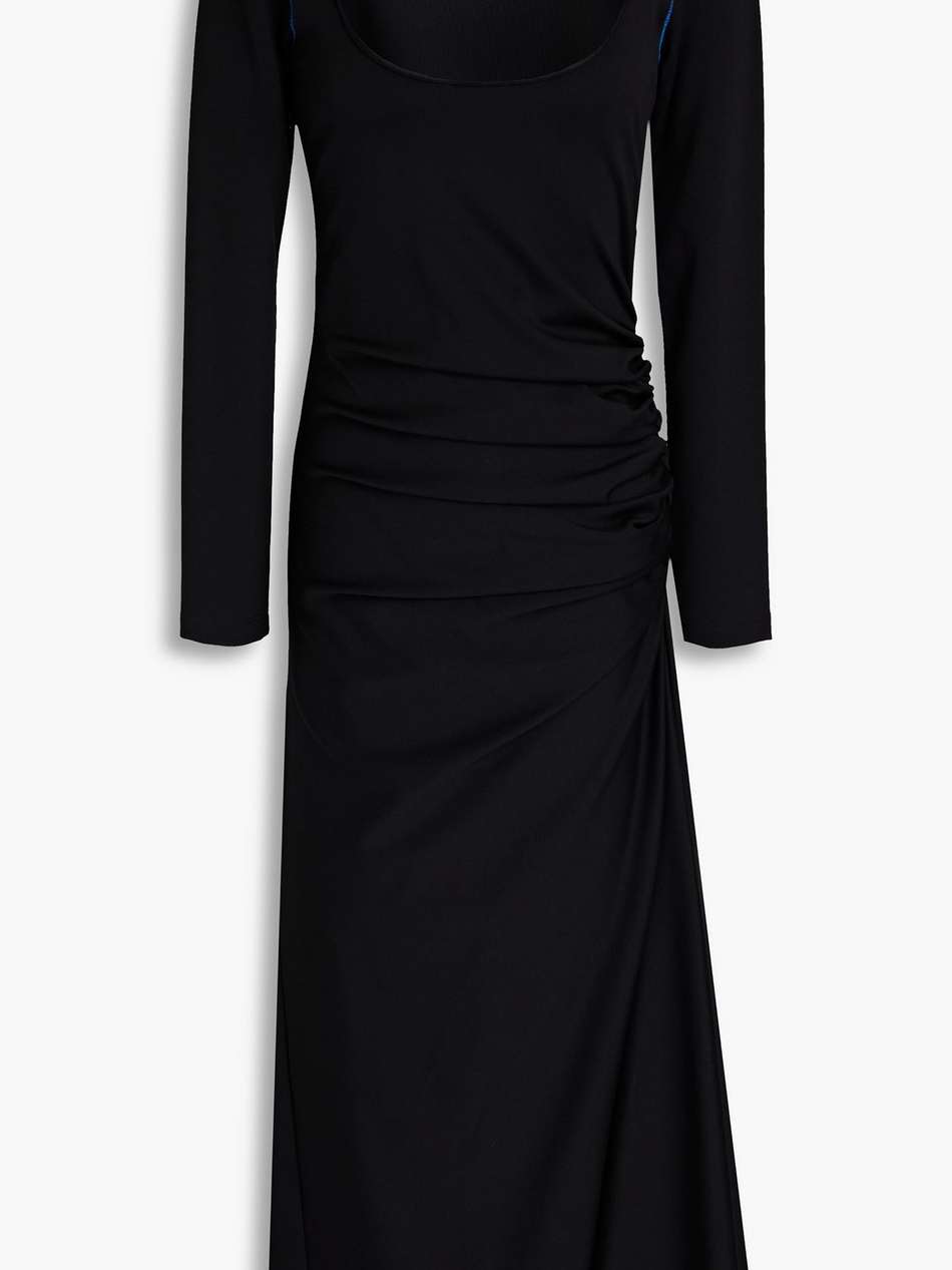 ruched cady midi dress