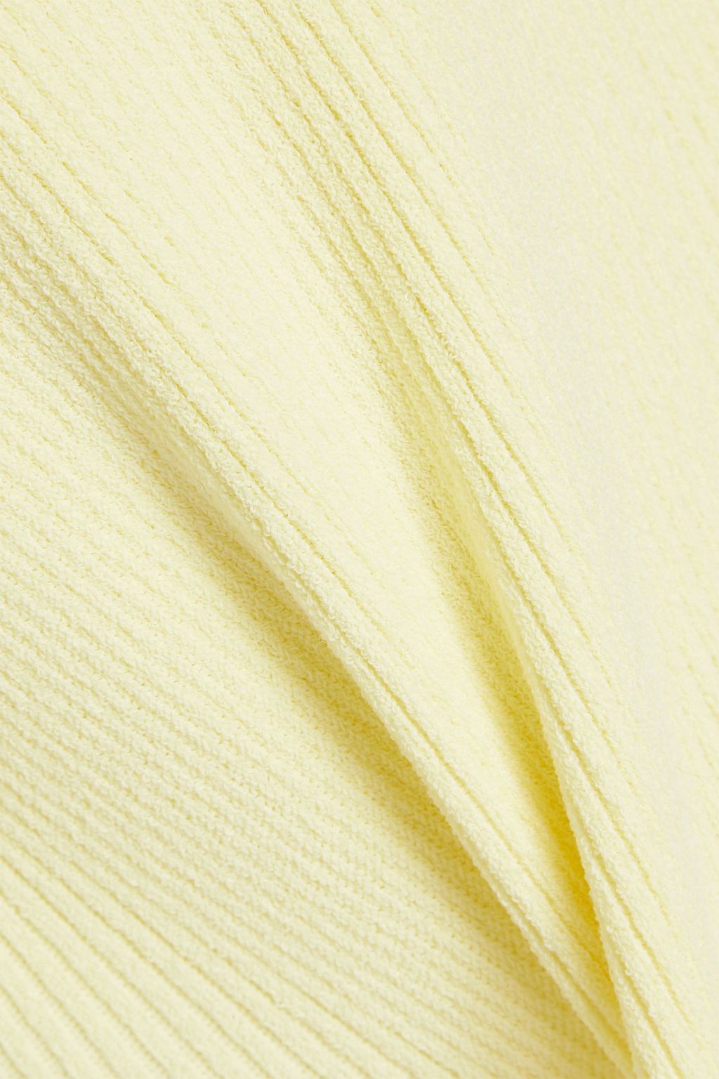 AUTUMN CASHMERE فستان متوسط الطول بحبكة مضلّعة بتصميم مكشوف الكتفين