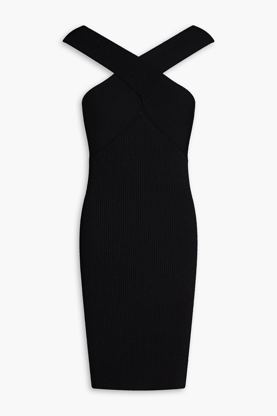 Autumn Cashmere Ribbed-knit Mini Dress In Black