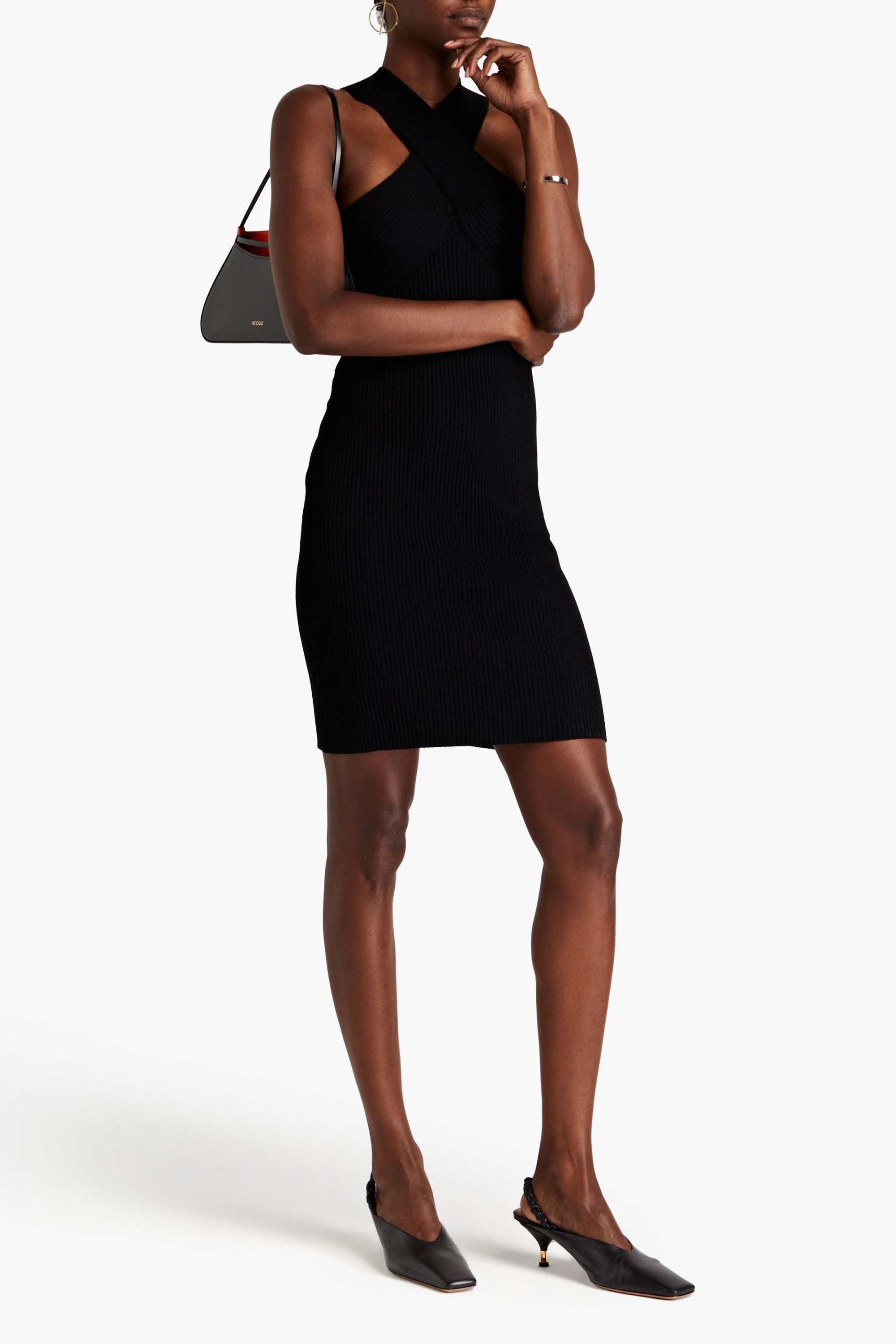 Autumn Cashmere Ribbed-knit mini dress