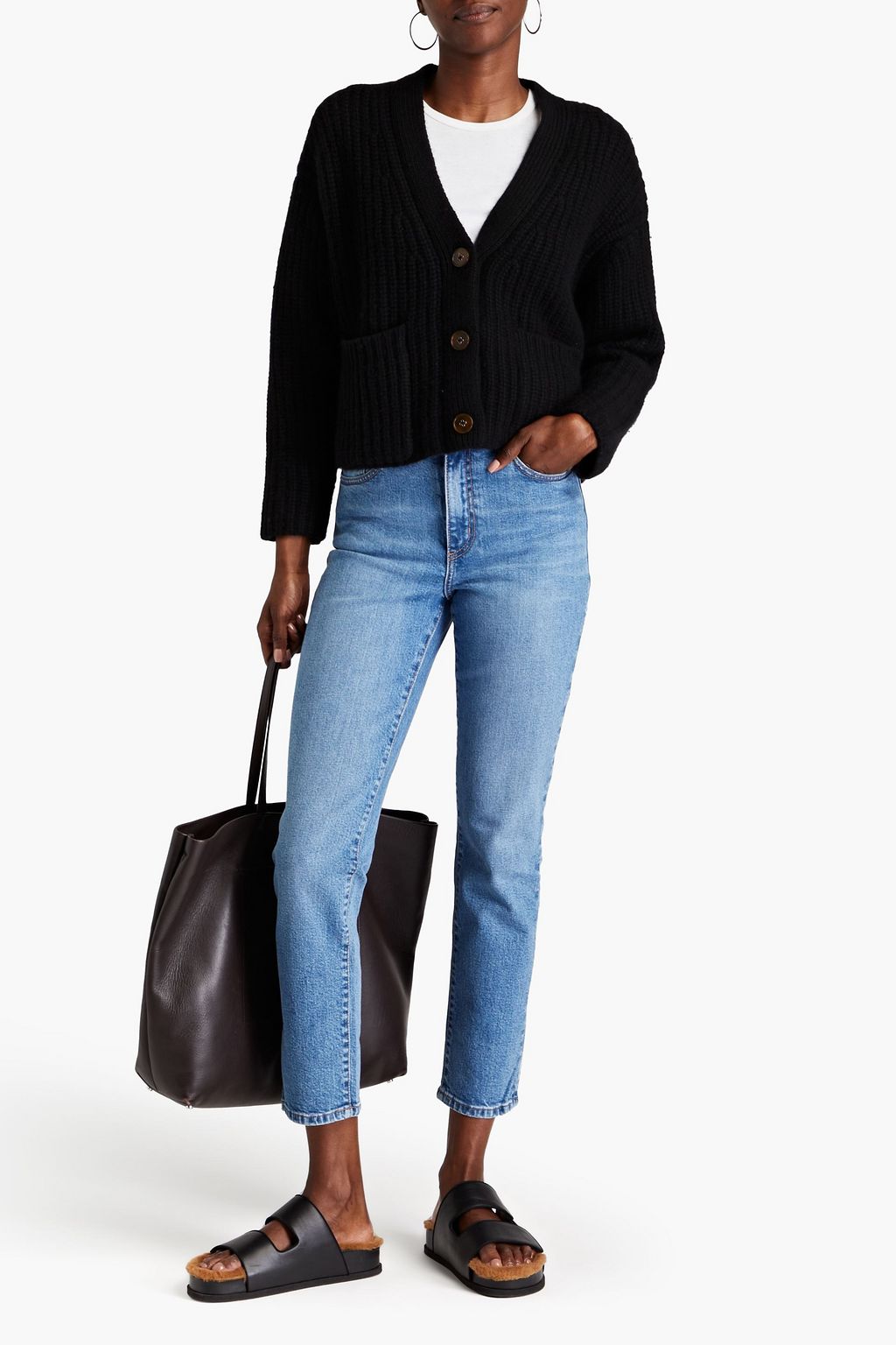 AUTUMN CASHMERE Ribbed-knit cardigan