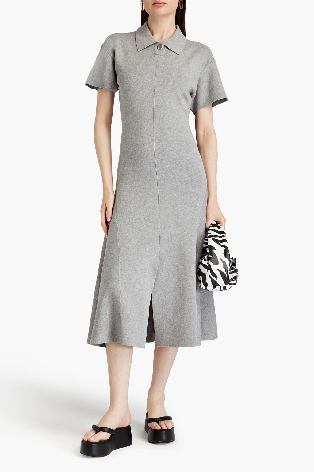 3.1 PHILLIP LIM Ribbed-knit midi shirt dress