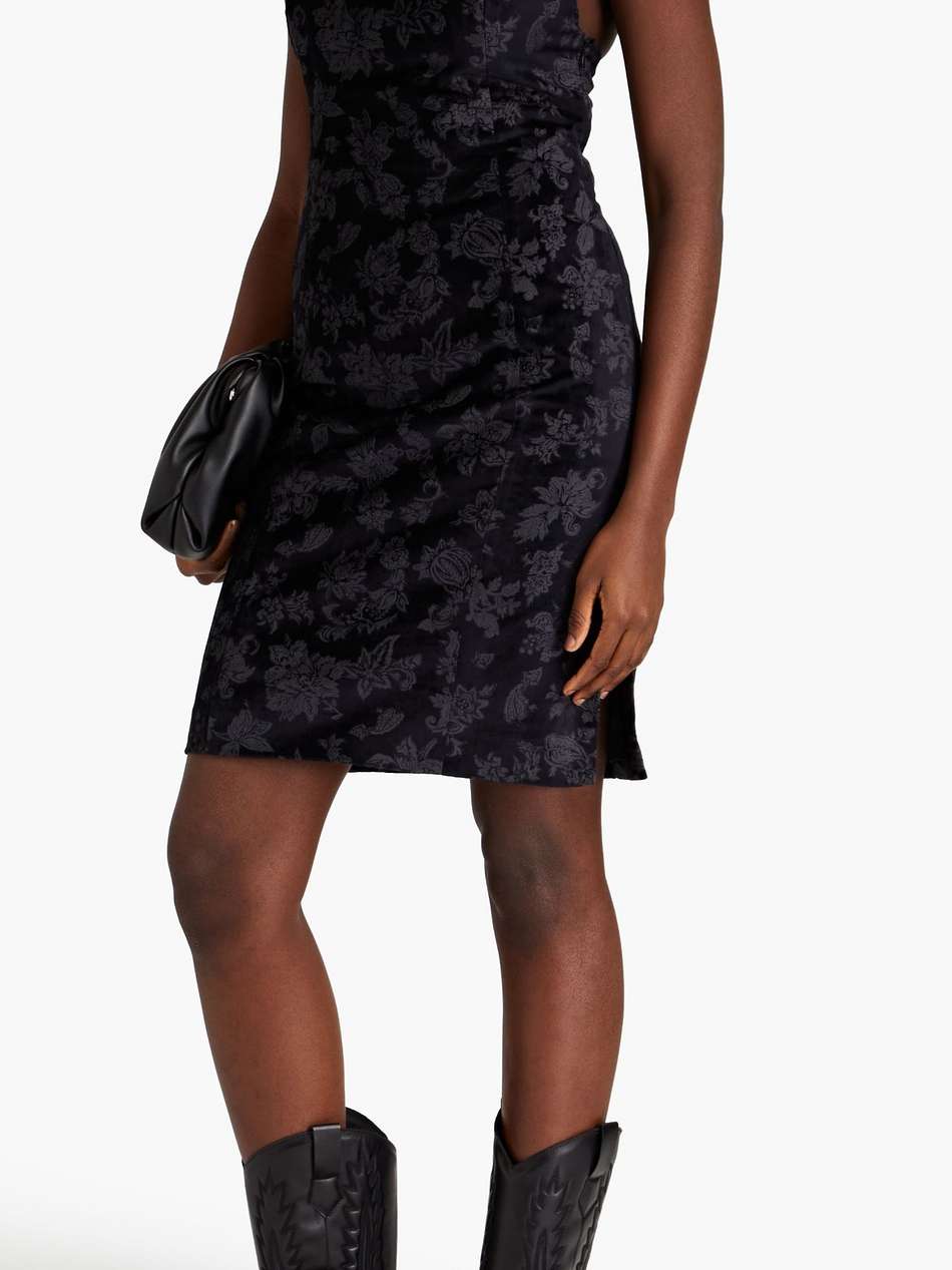 fara velvet-jacquard dress
