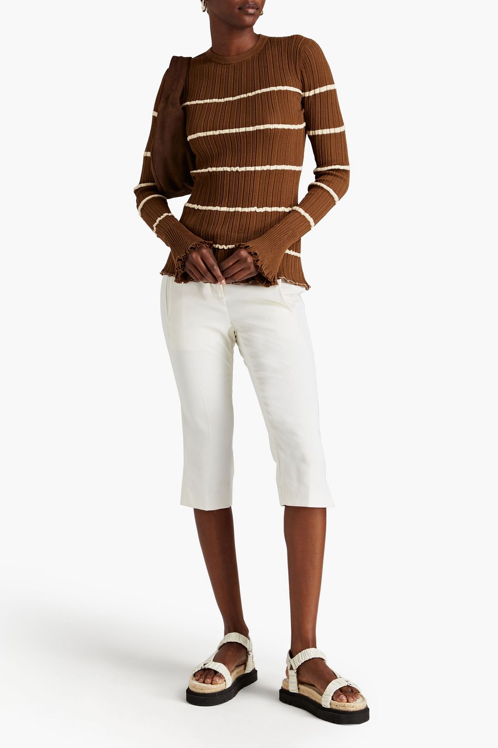 3.1 PHILLIP LIM Striped ribbed cotton-blend sweater