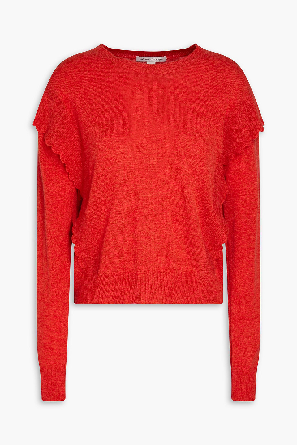 Autumn Cashmere Ruffled Cashmere Sweater In Tomato Red