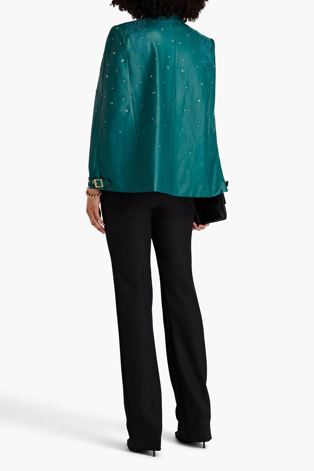 ZUHAIR MURAD 장식 디테일 가죽 케이프