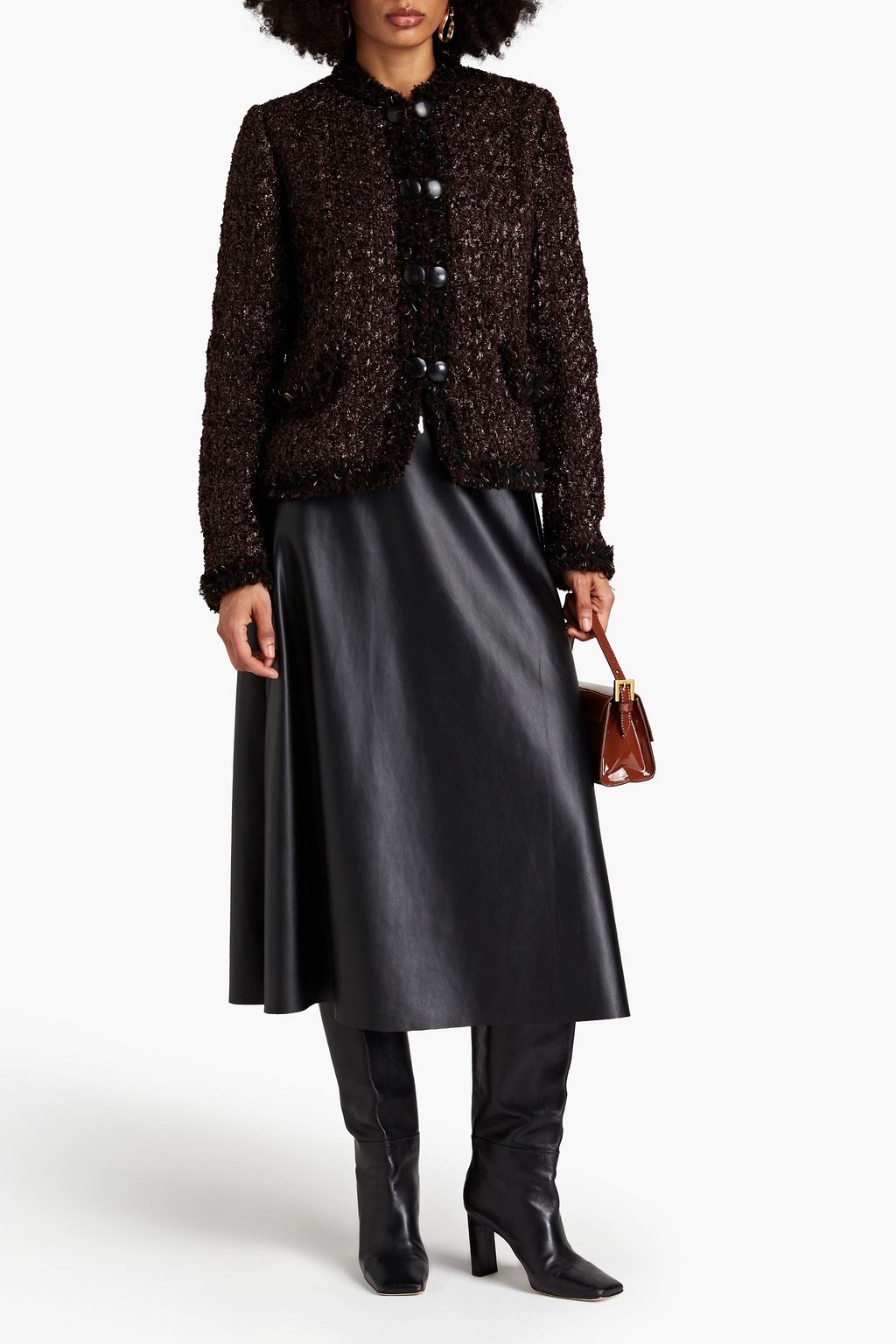 DOLCE&GABBANA Frayed metallic tweed jacket
