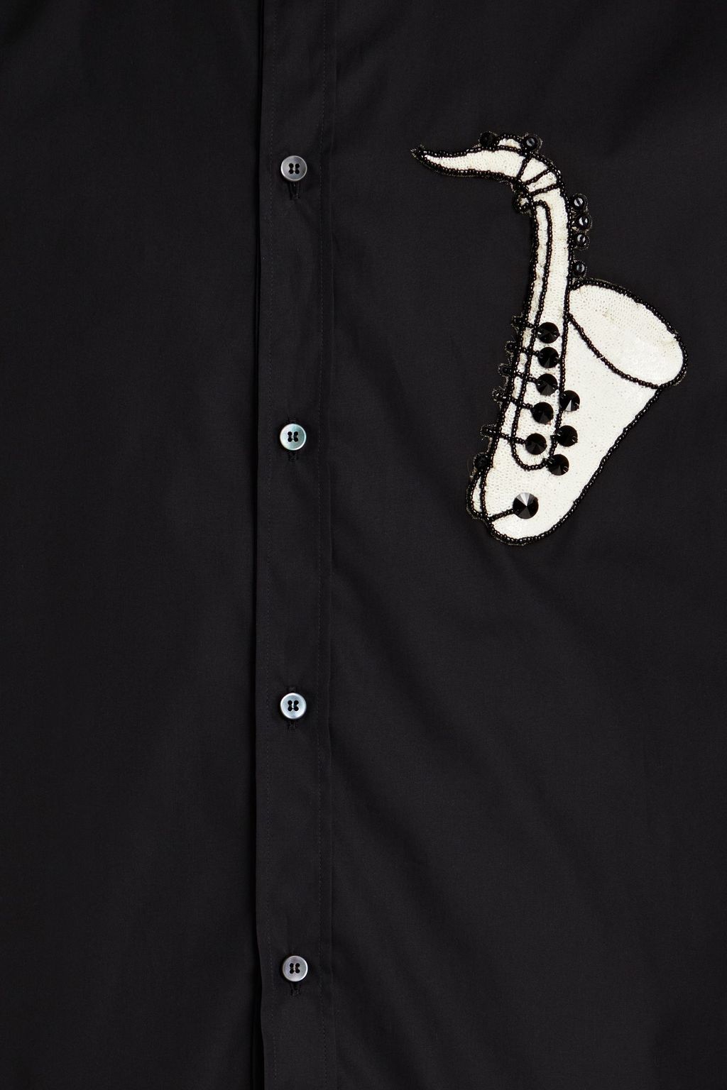 DOLCE&GABBANA Hemd mit schmaler Passform aus Baumwollpopeline mit Verzierung