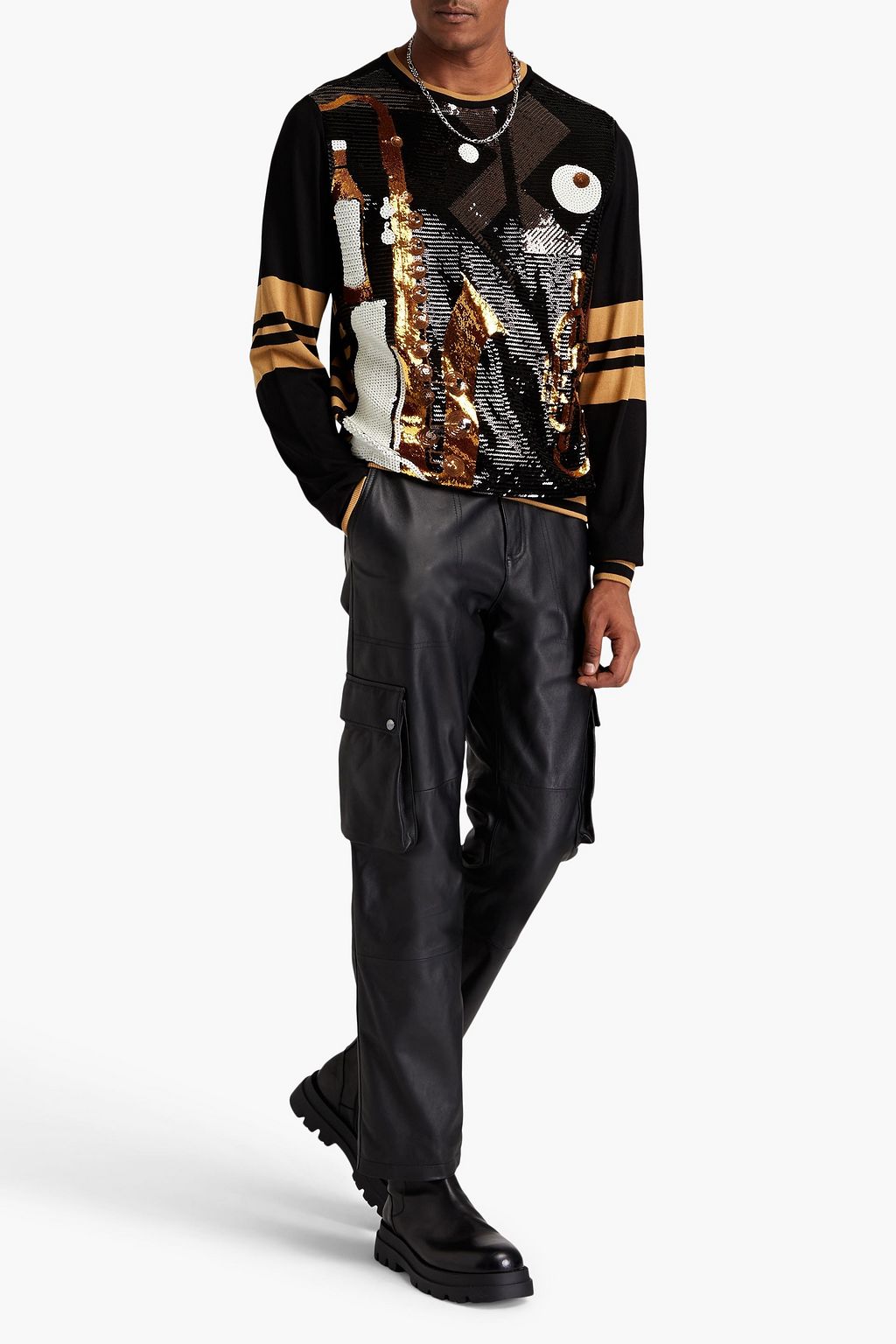DOLCE&GABBANA Pullover aus einer Seidenmischung mit Pailletten