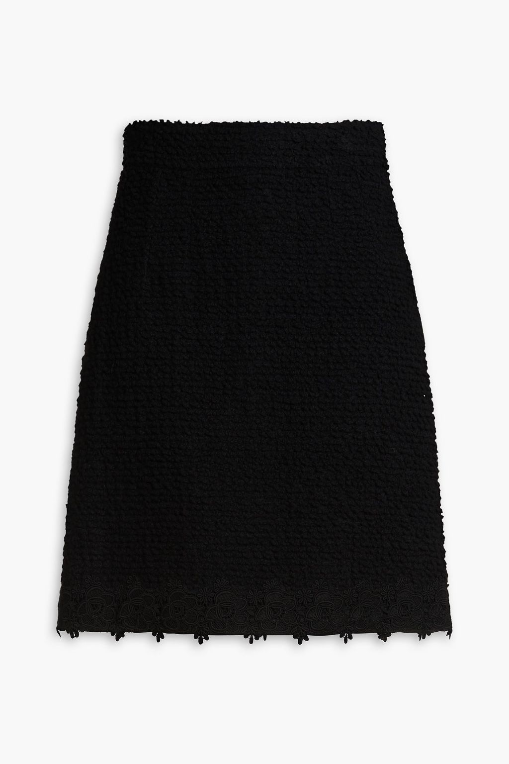 DOLCE & GABBANA Guipure lace-trimmed wool-blend tweed mini skirt | THE ...