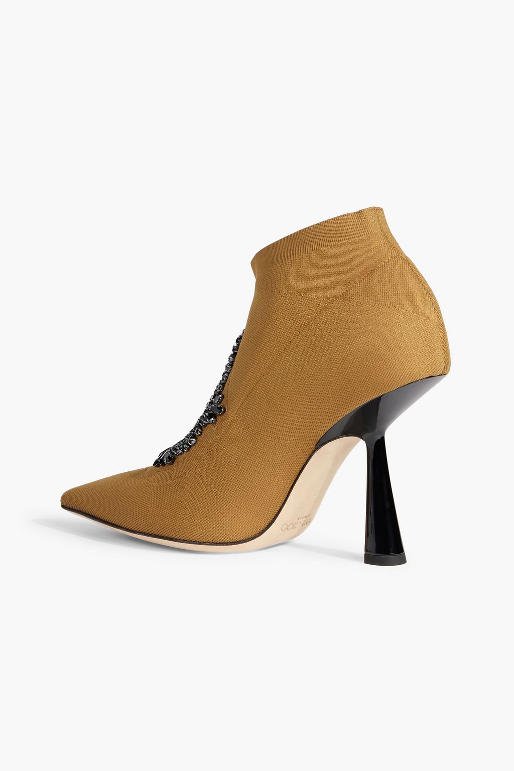 JIMMY CHOO Saber 100 crystal-embellished stretch-knit ankle boots