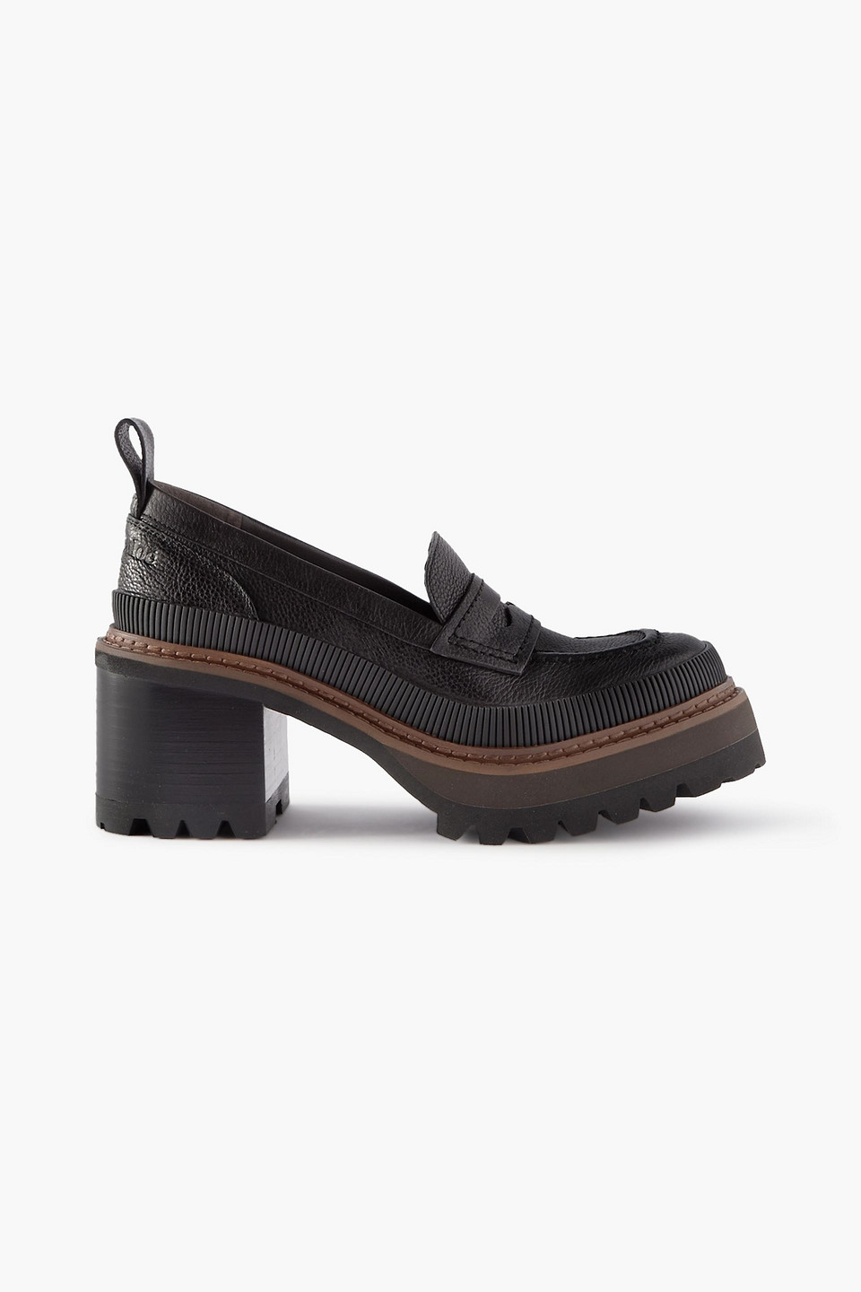 See By Chloé Mahalia Leather Platform Loafers In Black