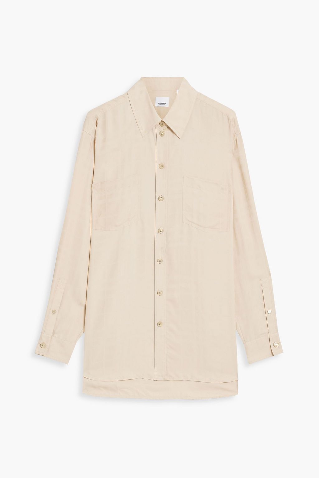 BURBERRY Checked satin-jacquard shirt