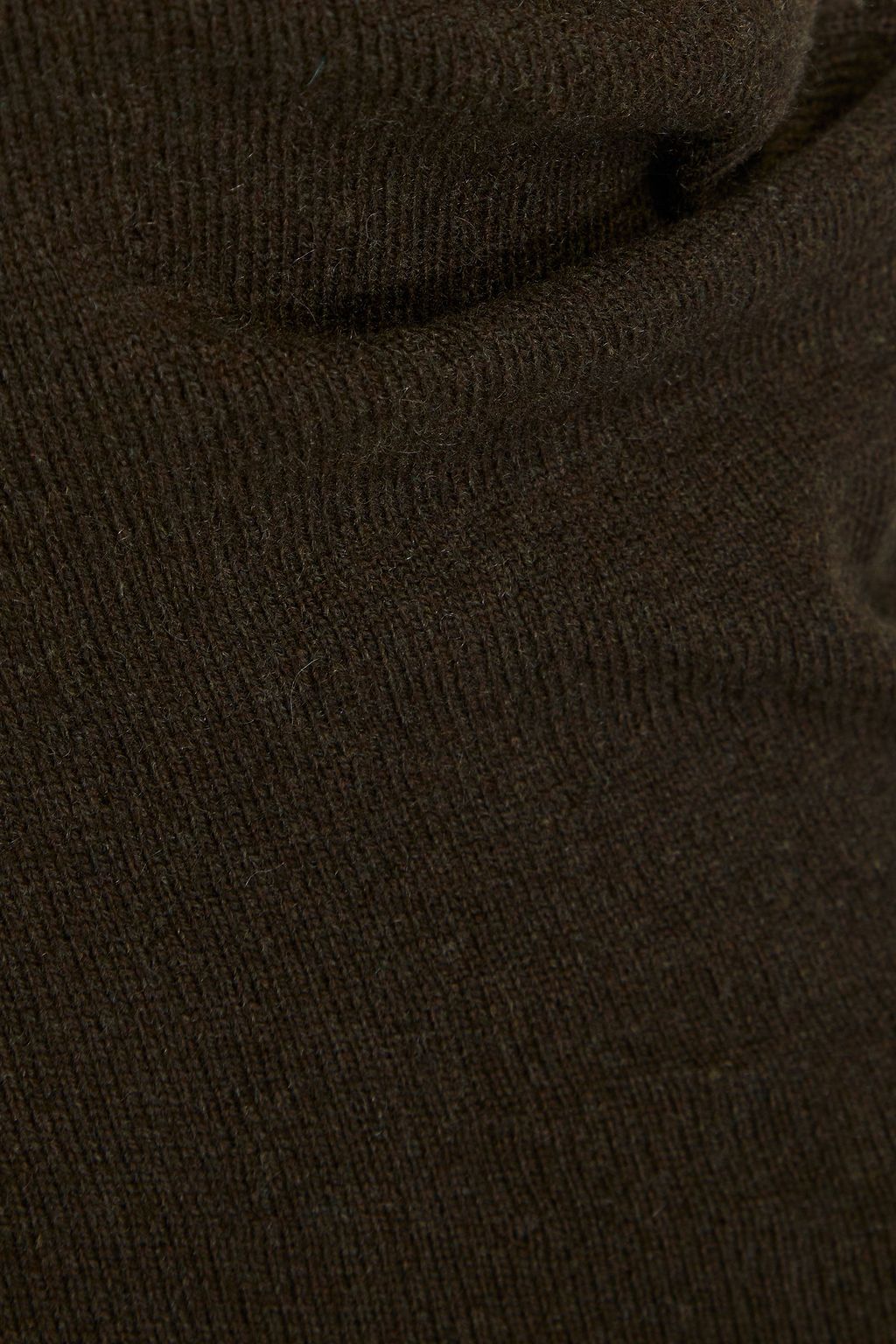 MAISON MARGIELA Ruched mélange cashmere and cotton-blend midi dress