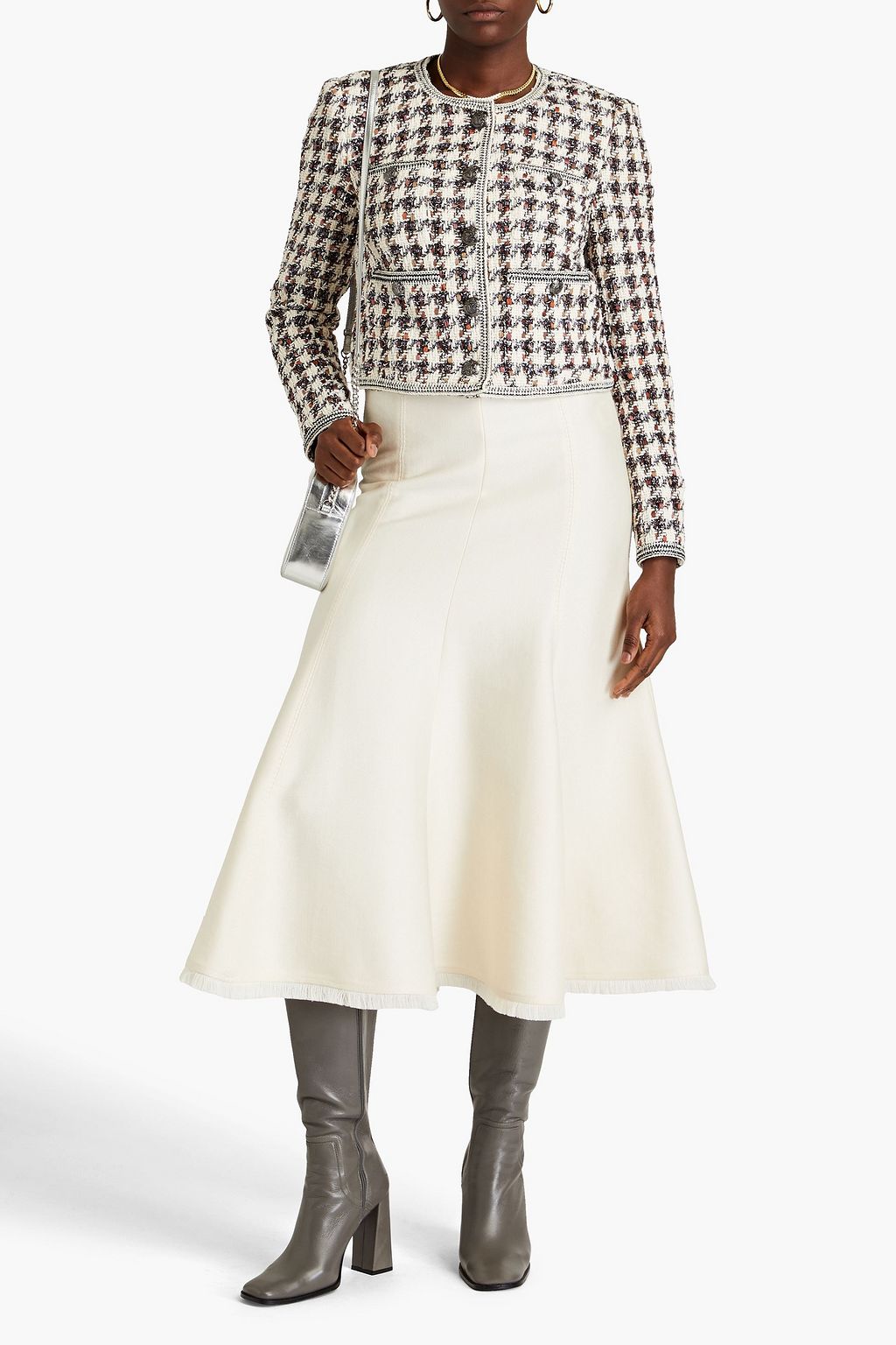 VERONICA BEARD Cirtane metallic cotton-blend tweed jacket